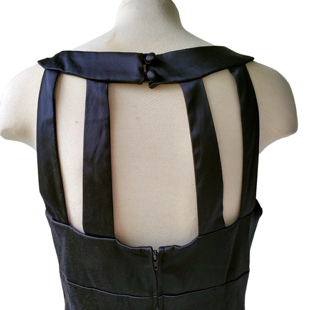 NWT Bisou Bisou Black Satin Bandage Dress Super Sexy Classy Cocktail Party Sz 10 - Picture 2 of 16